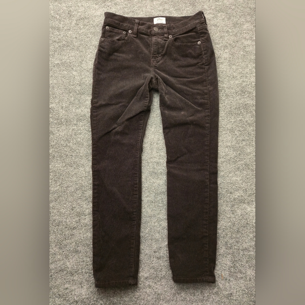 J.Crew Toothpick‎ Bkack Corduroy 25P Slim Fit Normcore Stretch